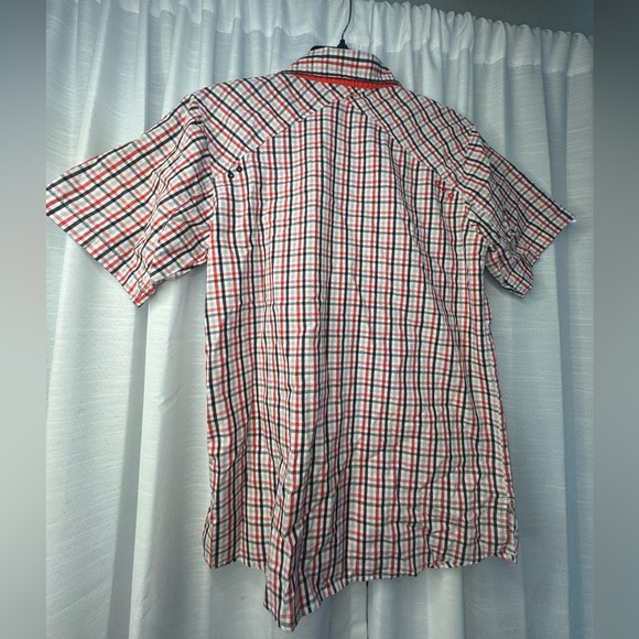 Jordan Kids shirt Red and White Plaid Zise Large 16-18 - Picture 9 of 12